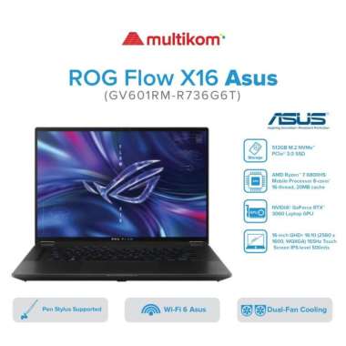 ASUS ROG Flow X16 GV601RM-R736G6T-O R7 6800HS 16GB 1TB RTX3060 W11 O21