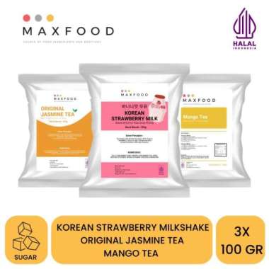 COMBO BUBUK MINUMAN 20 - Korean Strawberry, Jasmine tea & Mango Tea COMBO 20