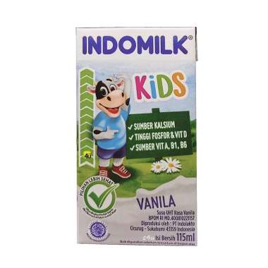 INDOMILK KIDS - Susu UHT - 115 ml KOTAK VANILA
