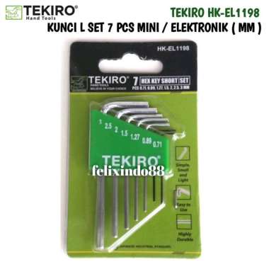 KUNCI L SET ELEKTRONIK PENDEK KECIL TEKIRO ORIGINAL HK-EL1198 ELECTRO HEX KEY MINI ANTI KARAT
