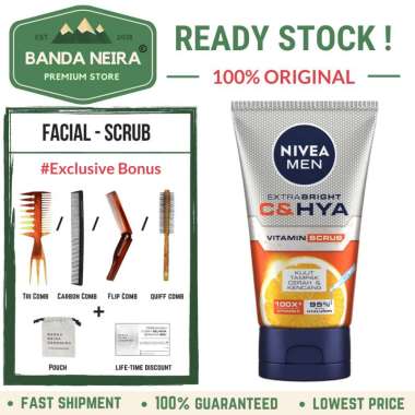 Nivea Men Extra Bright C&HYA C & HYA Vitamin Scrub / Sabun Cuci Muka - TRI COMB