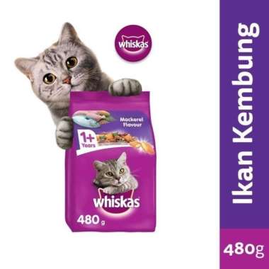 WHISKAS Makanan Kucing Kering 480gr Mackerel