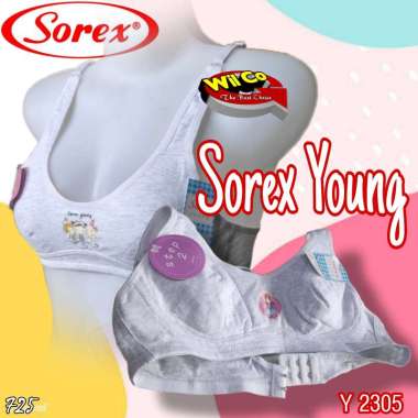 B725 | BRA BUSA REMAJA TANPA KAWAT | CUP 32A - 36A | DUA PENGAIT | BRA SOREX Y2305 CREAM 32