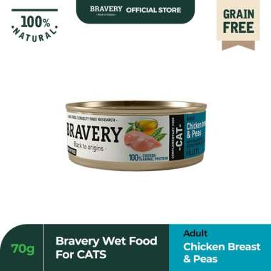 Makanan Kucing Basah Bravery | Cat Wet Food Snack Kucing BRAVERY Wet Food for Cats 70gr CHICKEN & PE