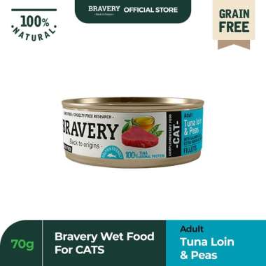 Makanan Kucing Basah Bravery | Cat Wet Food Snack Kucing BRAVERY Wet Food for Cats 70gr TUNA LOIN & 