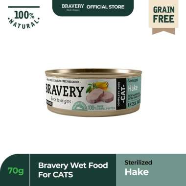 Makanan Kucing Basah Bravery | Cat Wet Food Snack Kucing BRAVERY Wet Food for Cats 70gr STERILIZED H