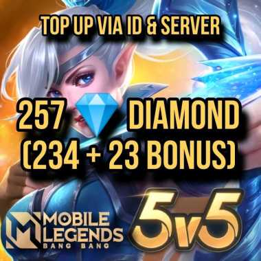 Diamond Mobile Legends 257 Diamonds DM ML MLBB Event Voucher Game Top Up Via ID