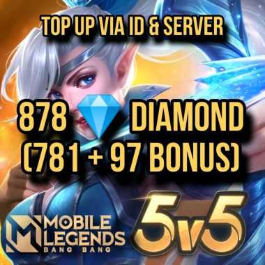 Diamond Mobile Legends 878 Diamonds DM ML MLBB Event Voucher Game Top Up Via ID