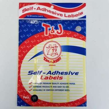 Label Stiker Tom and Jerry Self Adhesive Labels T&J No 99
