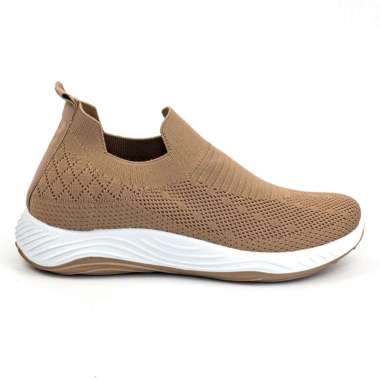 Slip On Sepatu Wanita Sports Shoes Olahraga Cewek Shoes Bahan Canvas Terkini A3070 37 Coklat