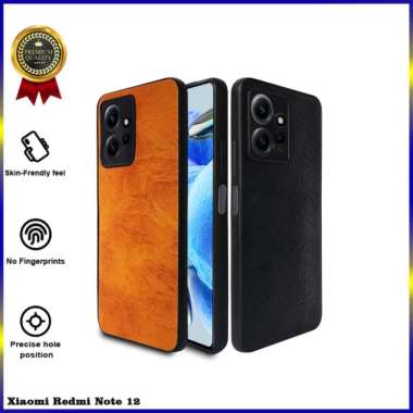 Xiaomi Redmi Note 12 Case Premium Leather Casing Slim Softcase Kulit Hitam