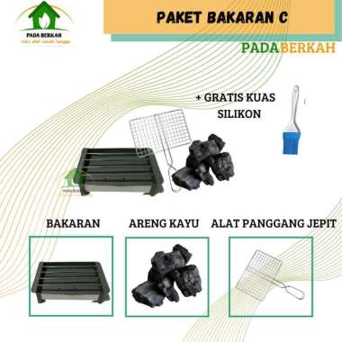 Paket Hemat Bakaran Sate Kotak Arang Kayu 400 Gram Panggangan Jepit