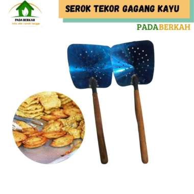 Saringan Penggorengan Kotak Gagang Kayu Serok Masak Persegi Kotak