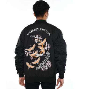 Jaket Bomber Sukajan Murayama Bangau Series A079 HITAM XL
