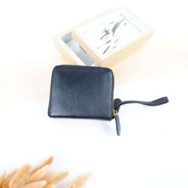 MIVASO Dompet kecil wanita kulit sapi DOVE JERUK Series Hitam