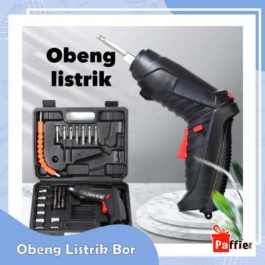 Obeng Listrik Bor Cordless Set 48 Mini Portable Mur Baut Mata Mesin Sk