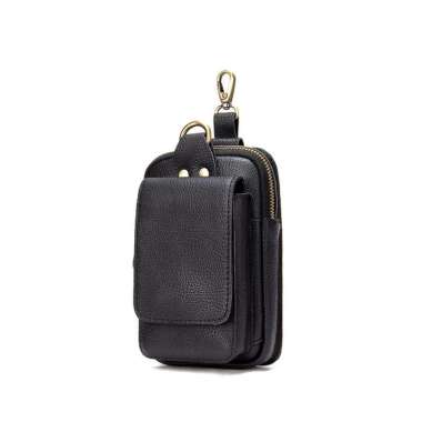 Mivaso Tas Pinggang Dompet HP Kulit Asli - Tas Pinggang Asli Kulit Untuk Smartphone - Tas Hp Pria Ku