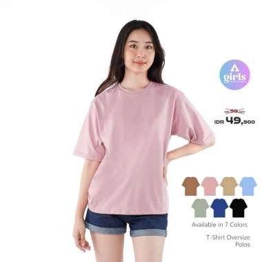 Aerostreet T Shirt Oversize Polos Gelap Kaos Woman KAC02 M Dusty Pink