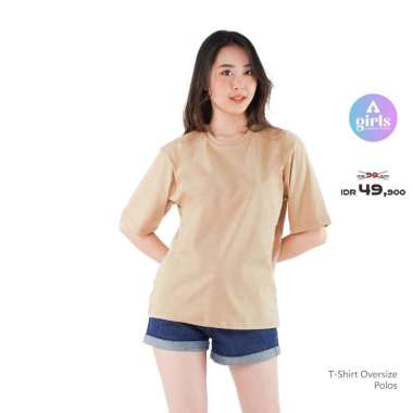 Aerostreet T Shirt Oversize Polos Gelap Kaos Woman KAC02 L Mocca