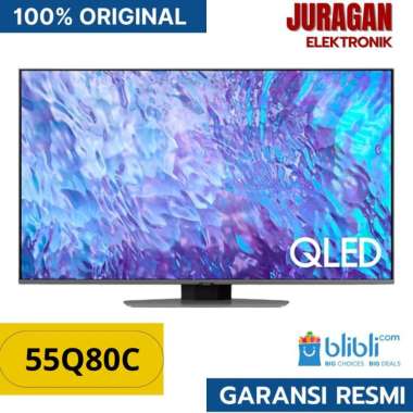 Led TV 55 Inch Samsung 55Q80C QLED 4K QA55Q80CAKXXD Smart Google TV