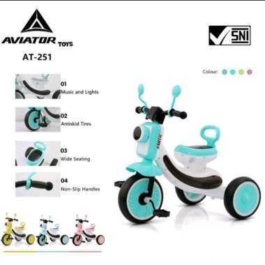 Sepeda Anak Roda Tiga Aviator AT-251 Tricycle AT251 AT 251 Hijau