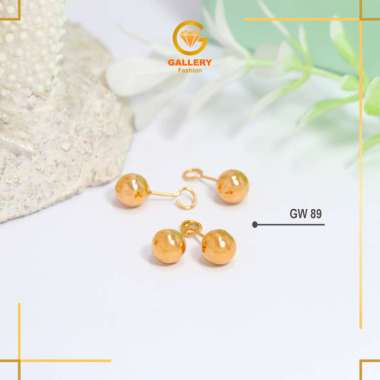 Anting Toge Emas 8K (375) GW 88 GW 89 Anting Toge Boba Bulat Berat 0,5 gr dan 1 gram Dewasa dan Anak