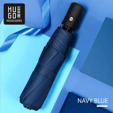 Payung Lipat Otomatis Buka Tutup Polos Anti UV Lipat Tiga Premium HUGO Navy Blue