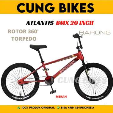 Sepeda BMX Atlantis Barong Rapid Torpedo ukuran 20 Inch Rotor 360' Ban Jumbo Biru