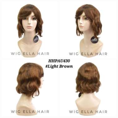 Wig Rambut Asli atau Human Hair Wig ella HHPAU430 Light Brown