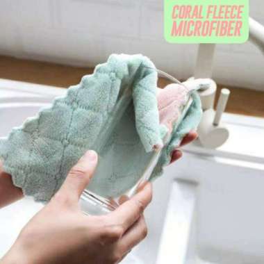 KAIN LAP MICROFIBER KORAL // FLEECE PREMIUM TEBAL ANTI MINYAK