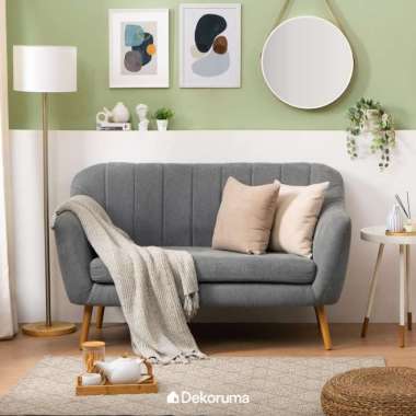 Dekoruma Jun Sofa Tamu Minimalis 2 Dudukan Abu Muda - Sofa 2 Seater