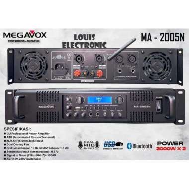 Power Amplifier MEGAVOX MA-2005N 2005N Bluetooth ORIGINAL