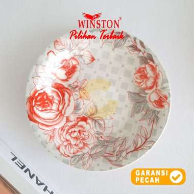WINSTON 1pcs Piring Lontong Keramik 9,25 inch Emelard Red Plate 23cm Emelard Red