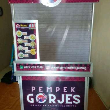 Booth Portable Meja Lipat dilengkapi roda untuk Dagang Minuman dan Makanan Medium 100 x 60