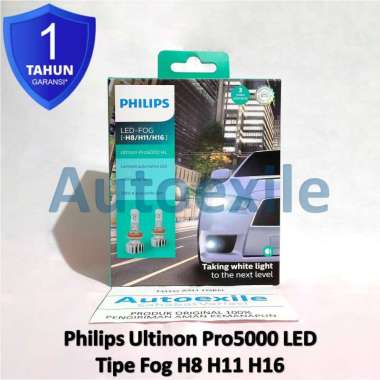 Philips Ultinon Pro5000 LED FOG H8 H11 H16 Putih Foglamp Lampu Kabut Mobil Calya Mobilio Fortuner VR
