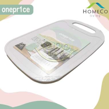 CHOPPING BOARD | CUTTING BOARD | TALENAN OVAL PLASTIK TEBAL HOMECO ONEPRICE PUTIH