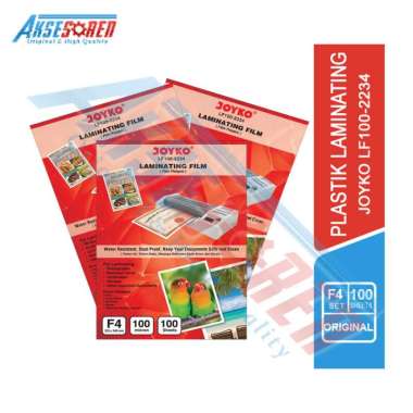 Aksesoren Laminating Joyko [LF100-2234] F4 / Plastik Laminating Paper Dokumen / Foto Coating F4