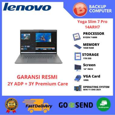 LAPTOP LENOVO YOGA SLIM 7 Pro 14ARH7 82UU002CID RYZEN 7 6800HS16GB RAM