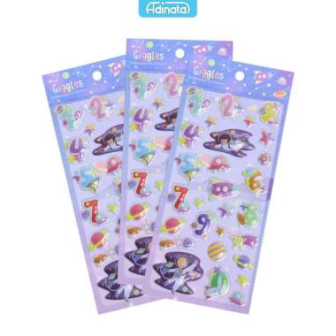 Adinata Giggles Embossed Foil Puffy Stickers 2350-6164 / Sticker - Adinata