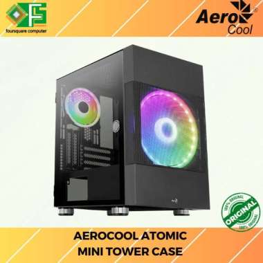 Casing PC Mini Aerocool Atomic + 2x Fan ARGB | CPU Case