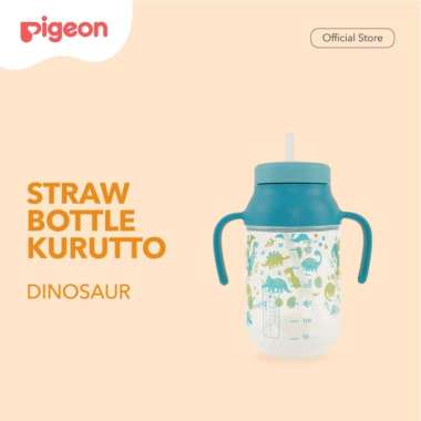 PIGEON Straw Bottle Kurutto 330 ml / Botol Minum Dinosaur