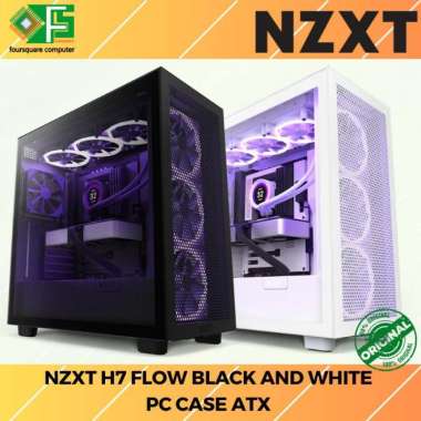 Casing PC ATX NZXT H7 Flow Black dan White | PC Case ATX Putih