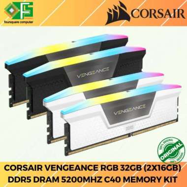 Ram Corsair VENGEANCE RGB 32GB (2x16GB) DDR5 DRAM 5200MHz Memory Hitam
