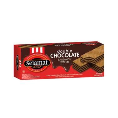 WAFER SELAMAT DOUBLE COKLAT Cokelat 145 gram Double 145g Standar