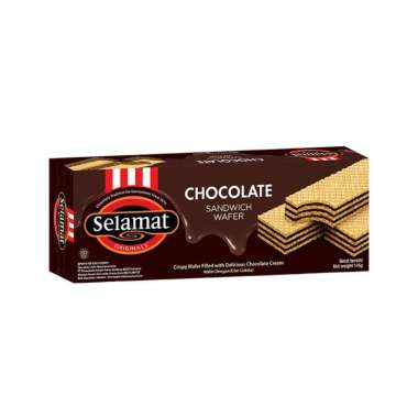 WAFER SELAMAT DOUBLE COKLAT Cokelat 145 gram Coklat 145g Standar