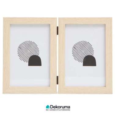 Dekoruma GAKU Bingkai Foto Join Frame 2 Openings 4R Natural Wood