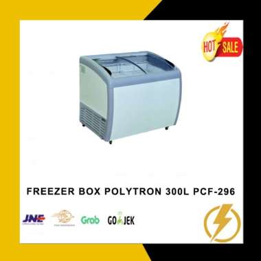 100% Produk Ori Freezer Box Polytron Glass Sliding 300 Liter - Pcf 296 Free Ongkir Sby Multicolor