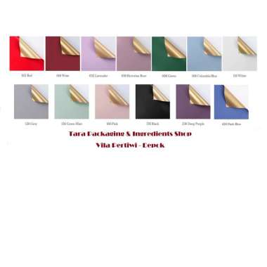 Flower Wrap Paper Bi Color Dua Warna Gold Emas Cellophane Bunga Dual Colour 116 White