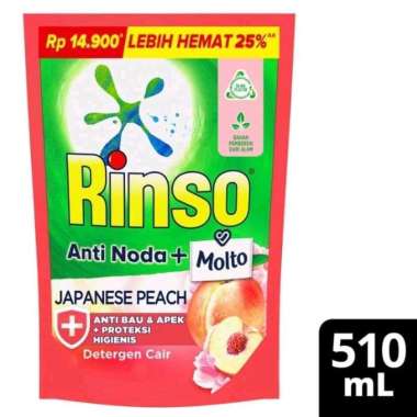 Rinso Molto Deterjen Cair Refill [510 ml] Japanese Peach