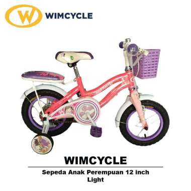 Wimcycle Sepeda Anak Cewek [12 Inch] Strawberry / Light Light